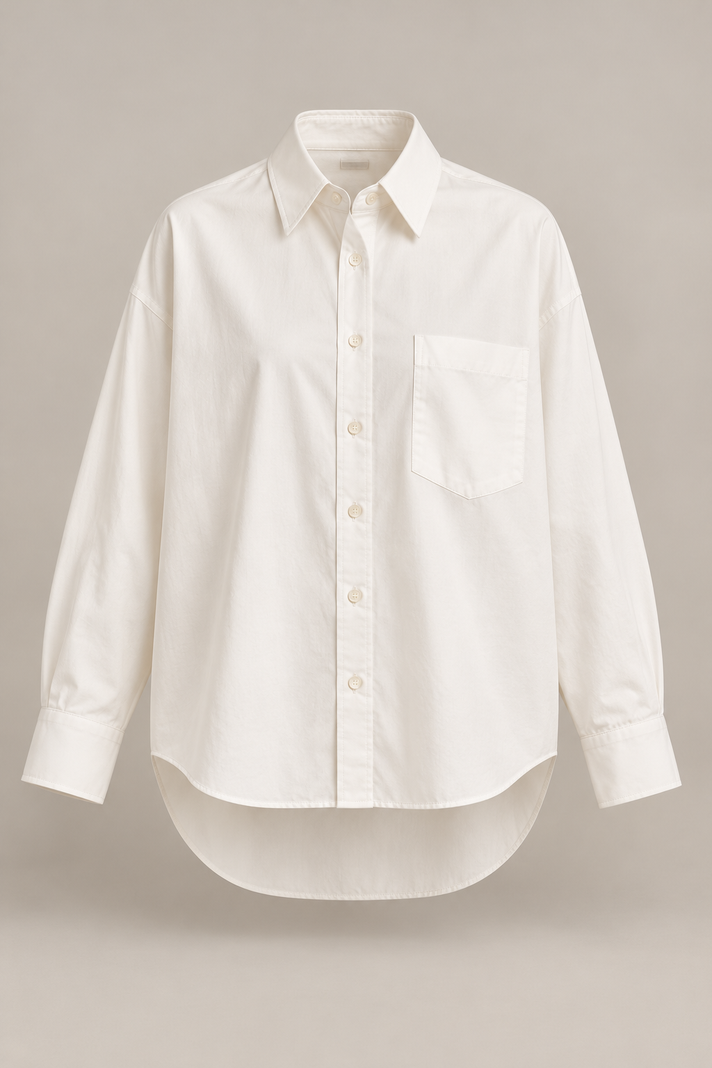 Oversized City Shirt in Chalk — Front