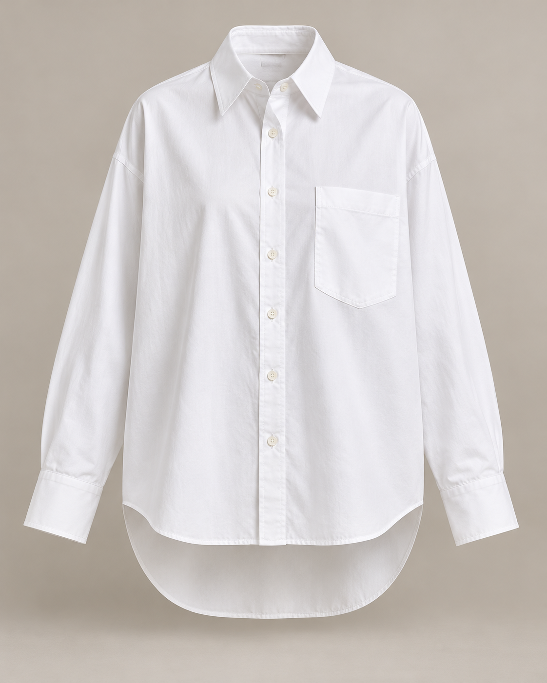 Oversized City Shirt in White — Front