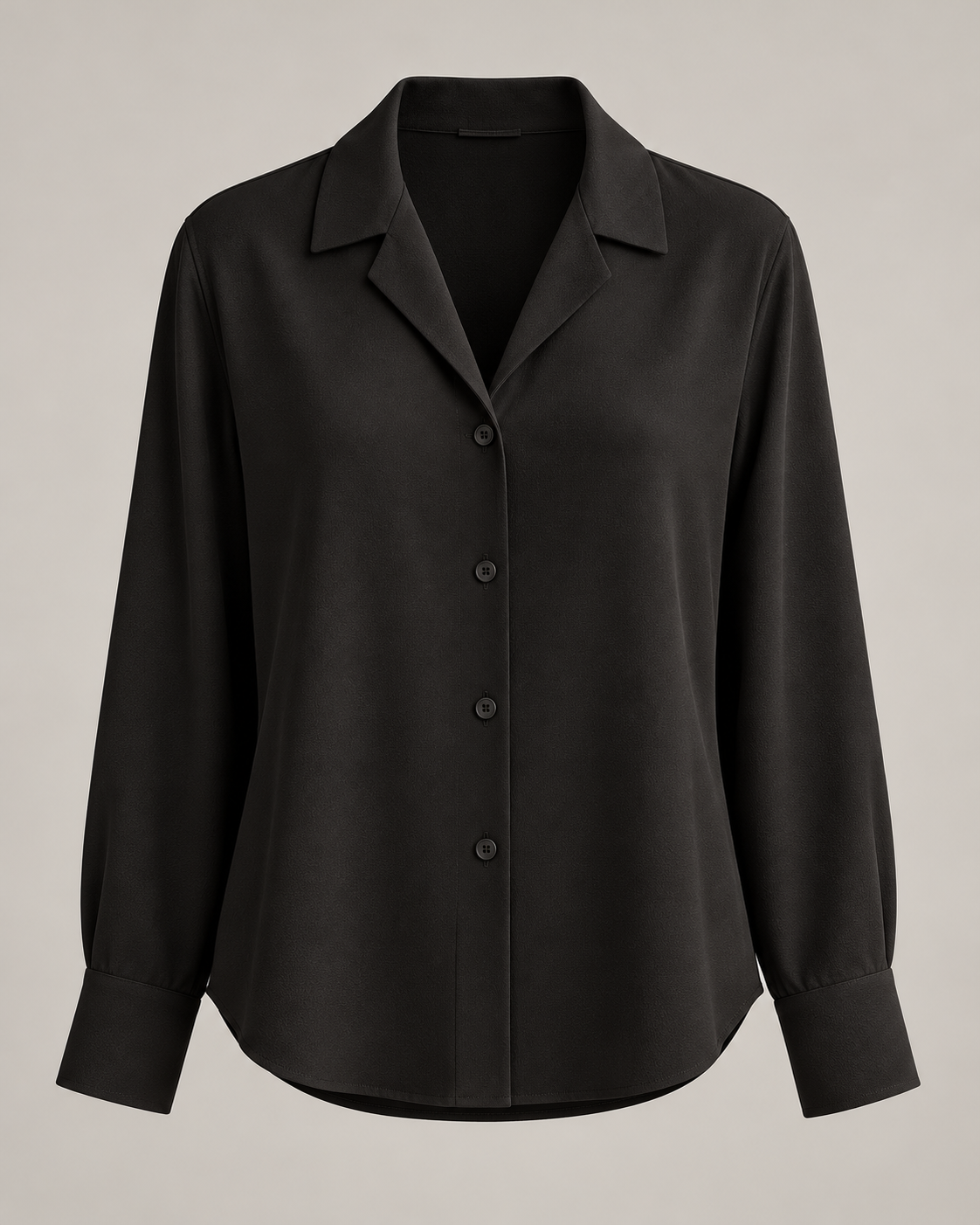 Fluid Collar Blouse in Ink black — Front