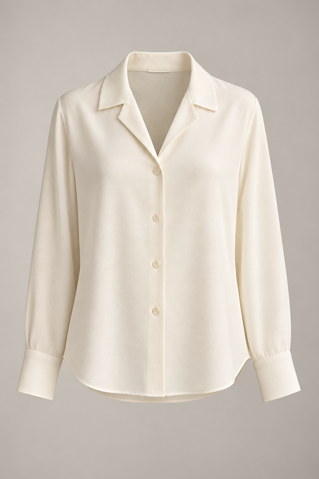 Fluid Collar Blouse in Ivory — Front