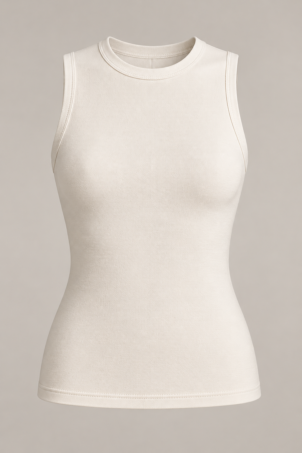 Sculpted Jersey Shell in Ivory — Front