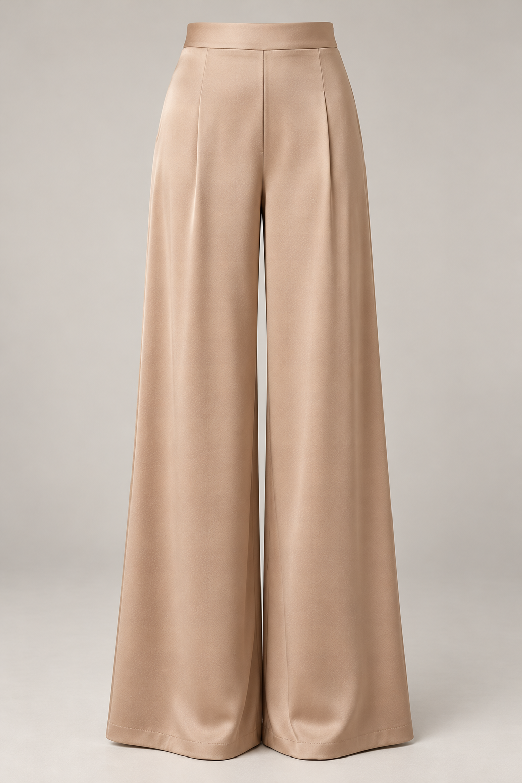 Fluid Evening Trouser in Champagne — Front