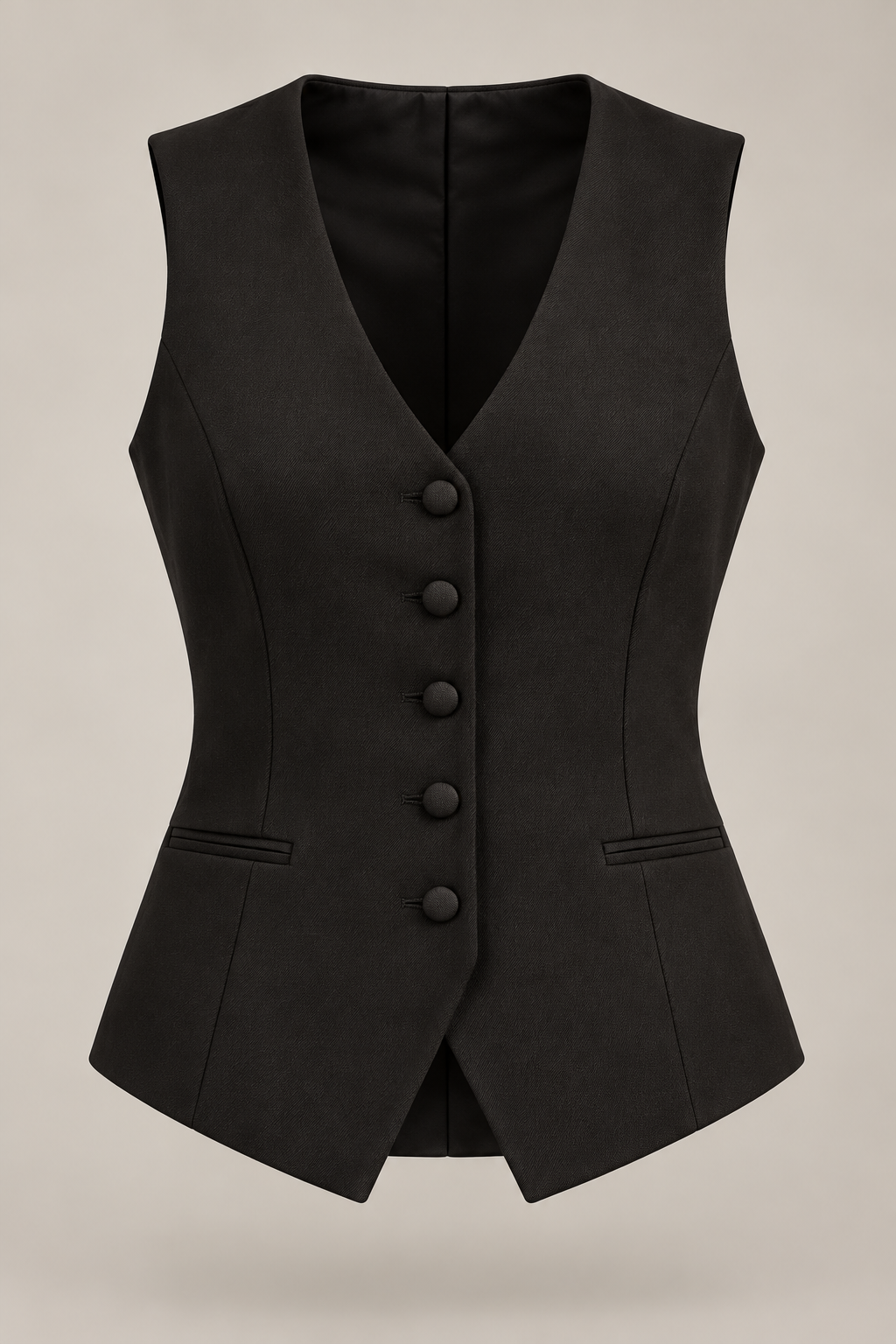 Evening Tailored Waistcoat in Ink black — Front
