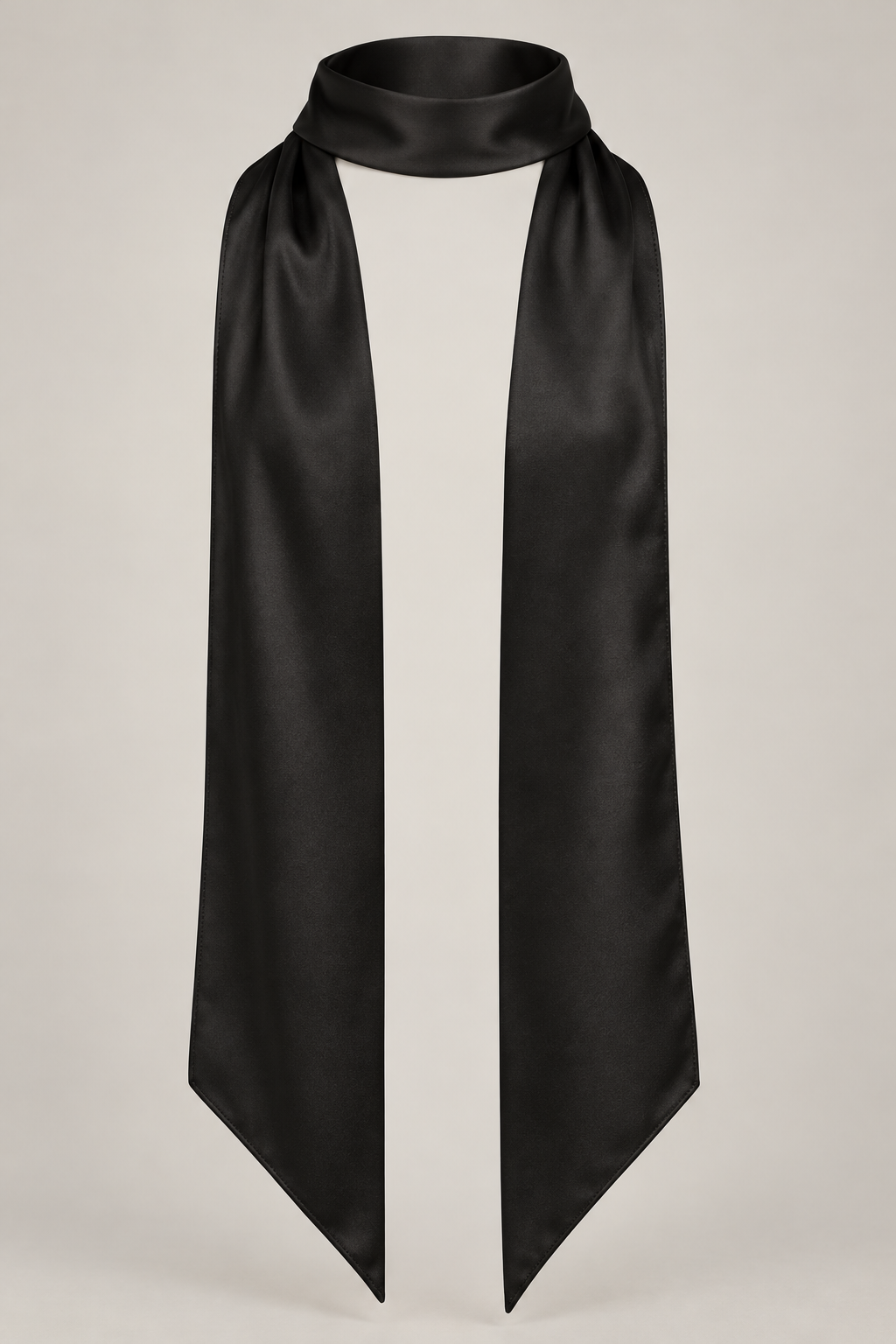 Narrow Evening Scarf in Ink black — Front