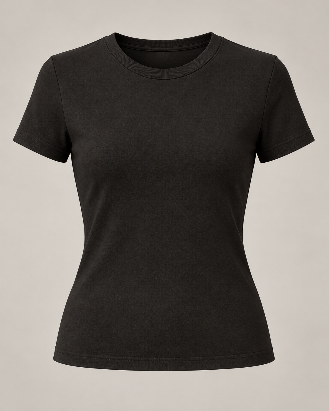 Sculpt Cotton Tee in Ink black — Front