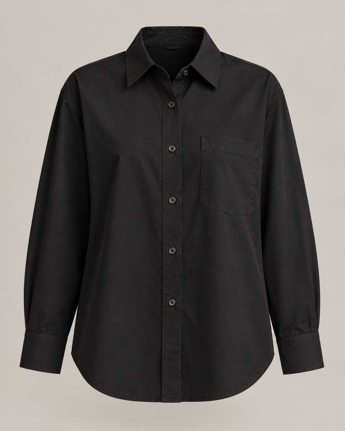 Everyday Poplin Shirt in Ink black — Front