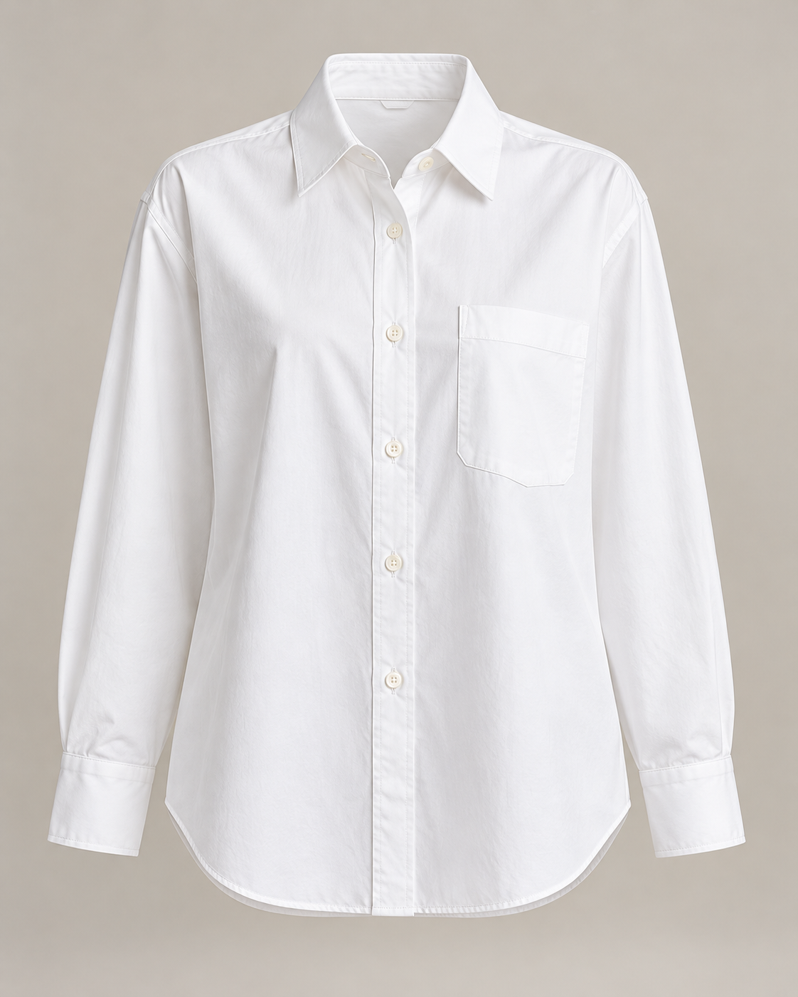 Everyday Poplin Shirt in White — Front