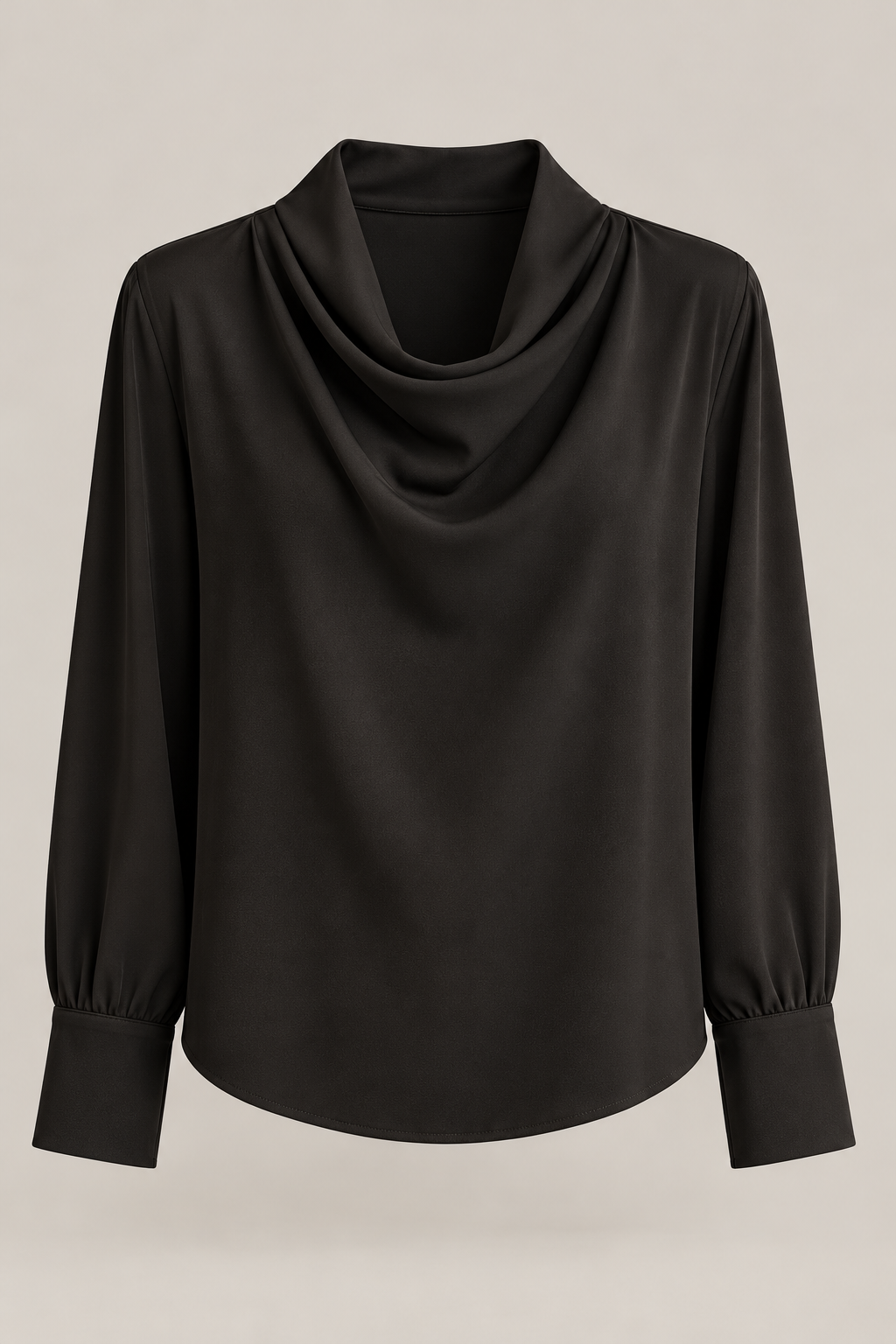 Soft Drape Blouse in Ink black — Front