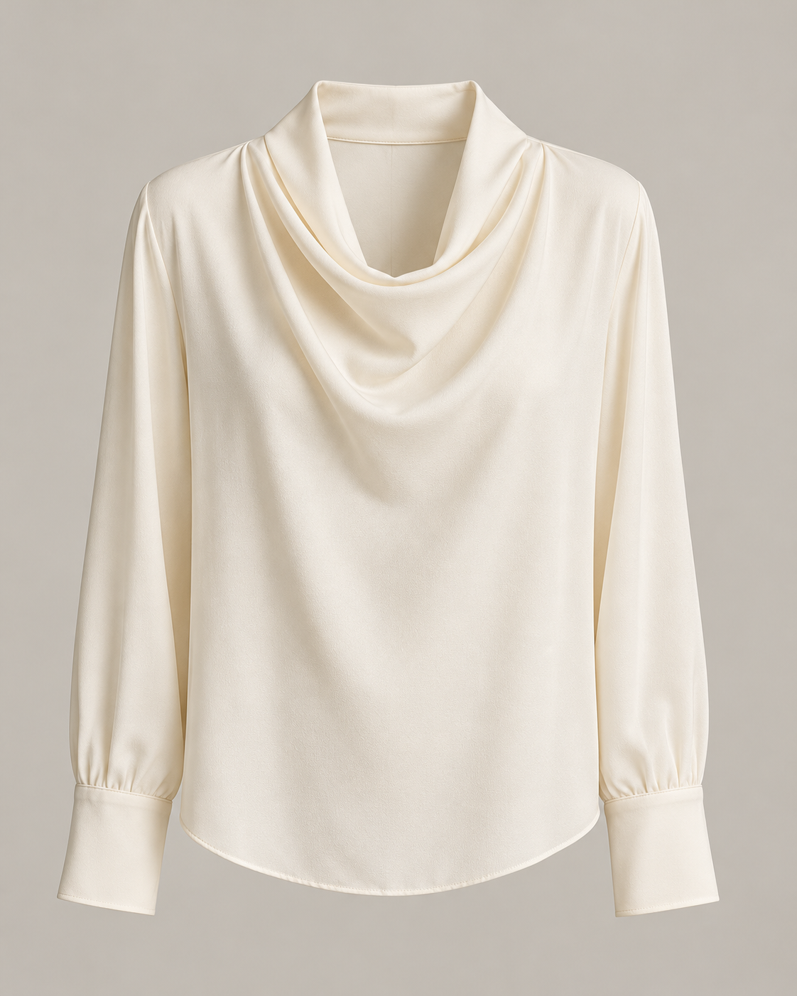 Soft Drape Blouse in Ivory — Front