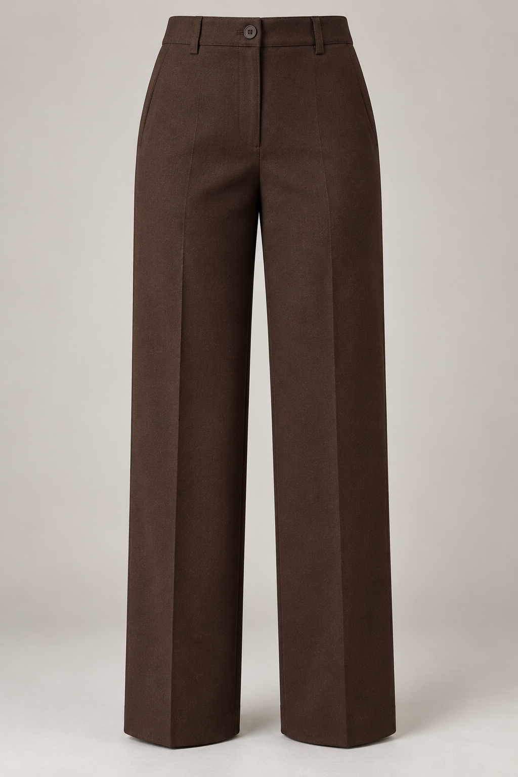 Straight City Trouser in Dark chocolate — Front