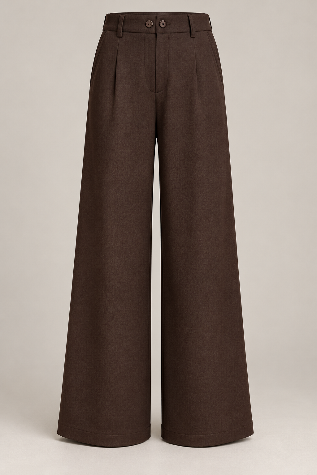 Wide Jersey Trouser in Dark chocolate — Front