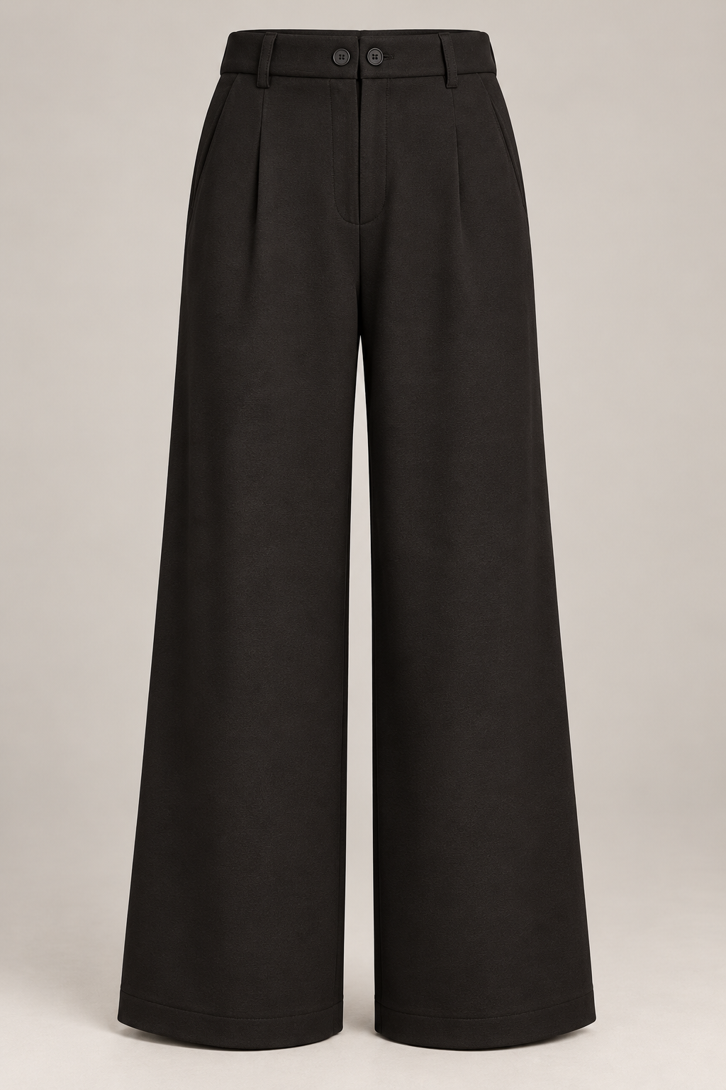 Wide Jersey Trouser in Ink black — Front
