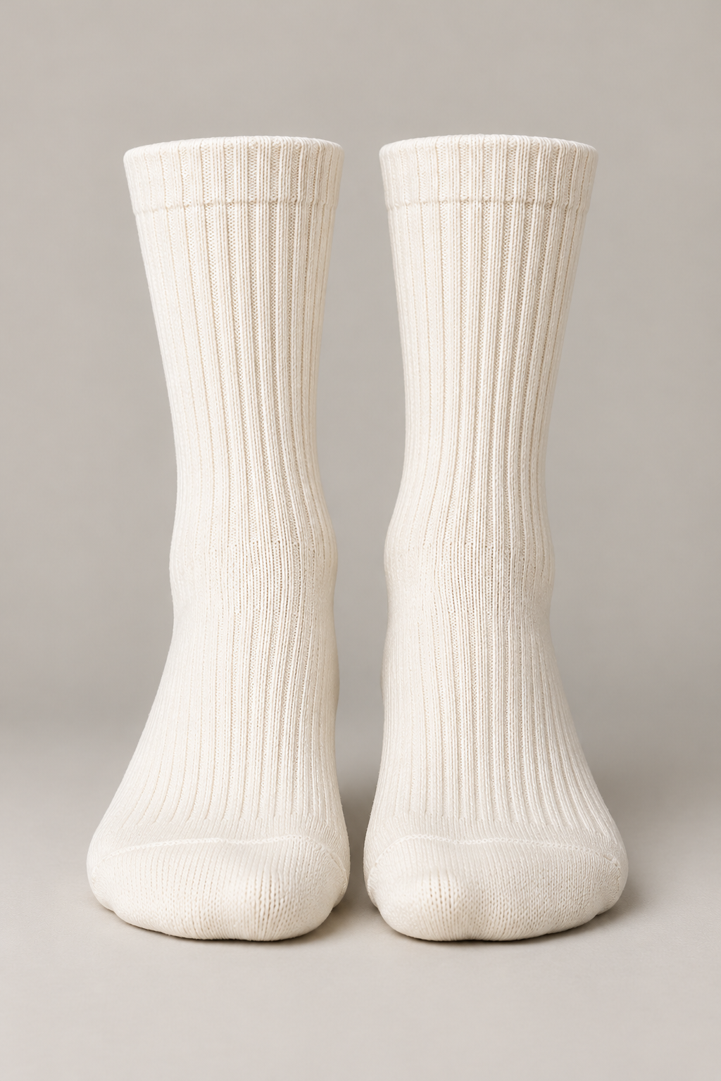 Everyday Rib Socks in Chalk — Front