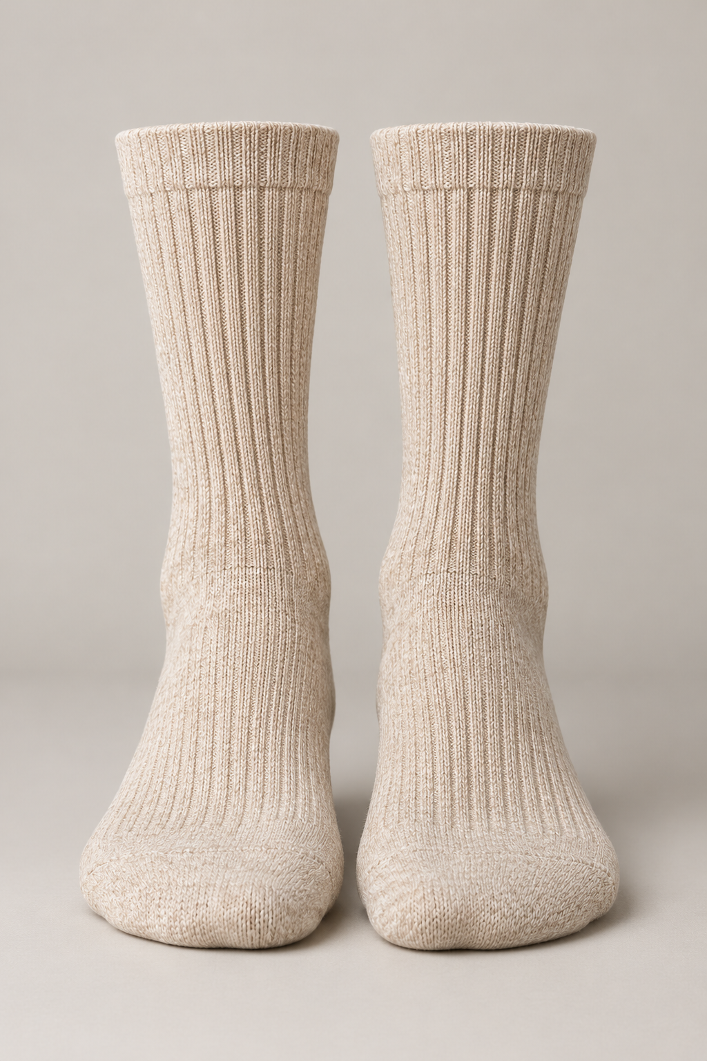 Everyday Rib Socks in Oatmeal — Front