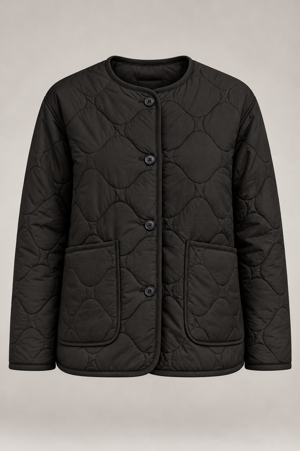 Quilted Liner Jacket in Ink black — Front