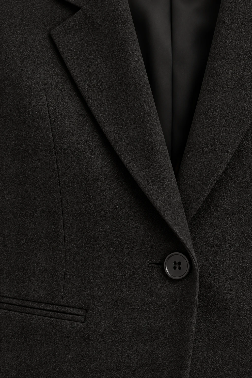 Single-Breasted Blazer in Ink black — Material detail