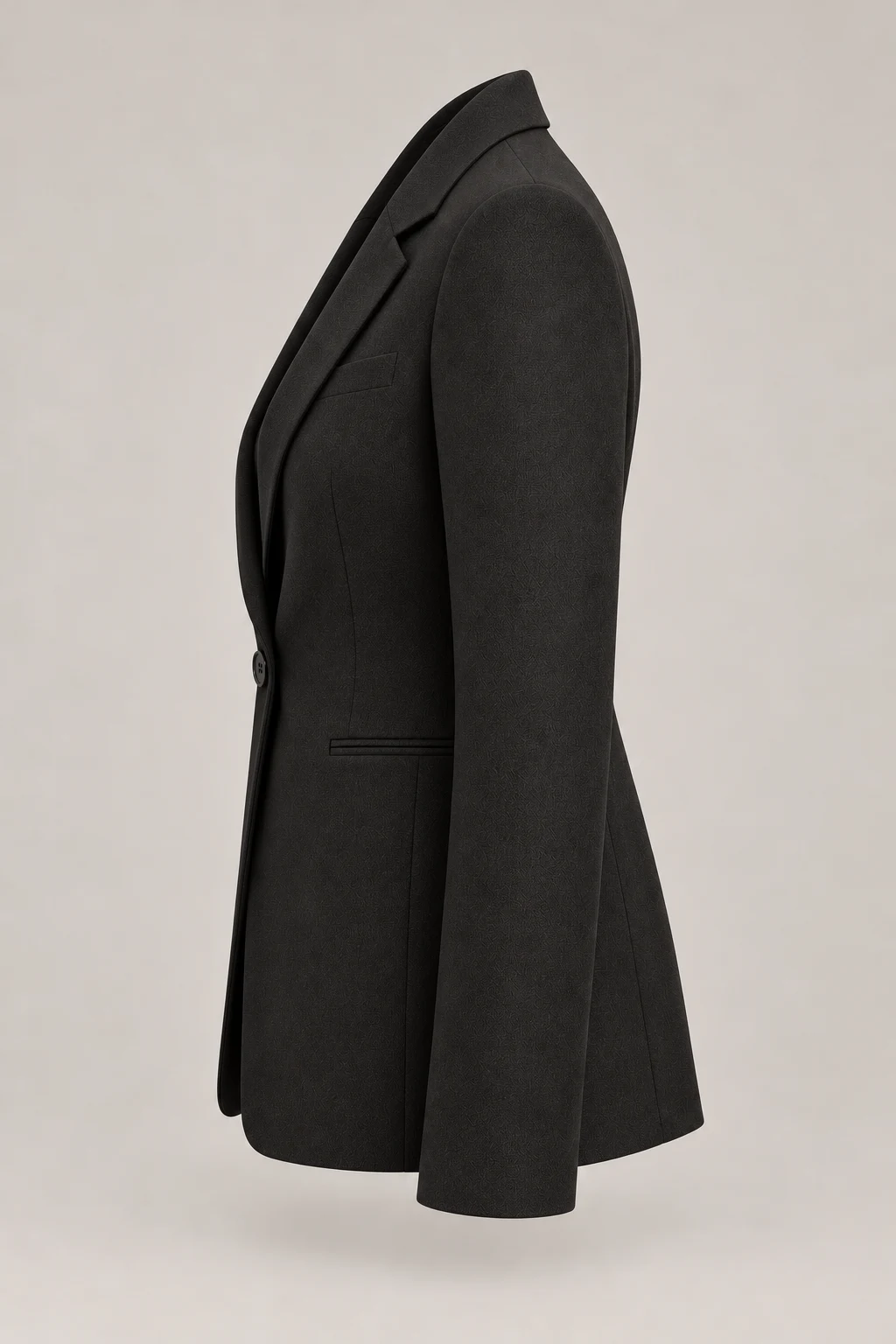 Single-Breasted Blazer in Ink black — Left side