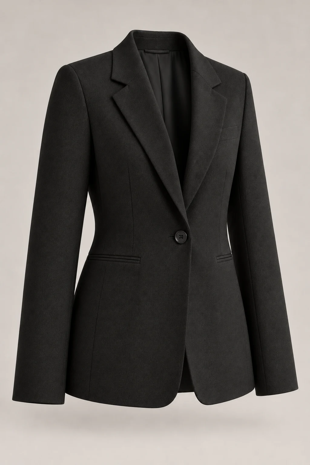 Single-Breasted Blazer in Ink black — Three-quarter