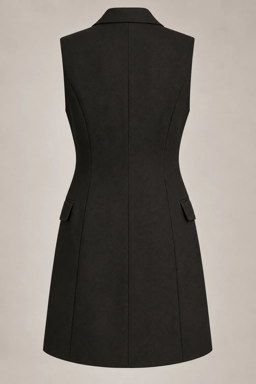 Longline Tailored Waistcoat in Ink black — Back