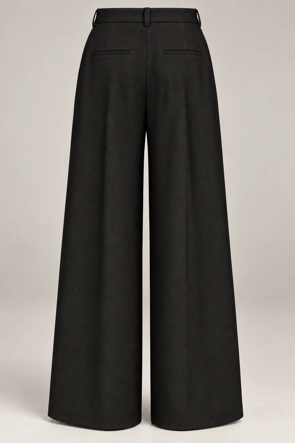 Pleated Wide-Leg Trouser in Ink black — Back