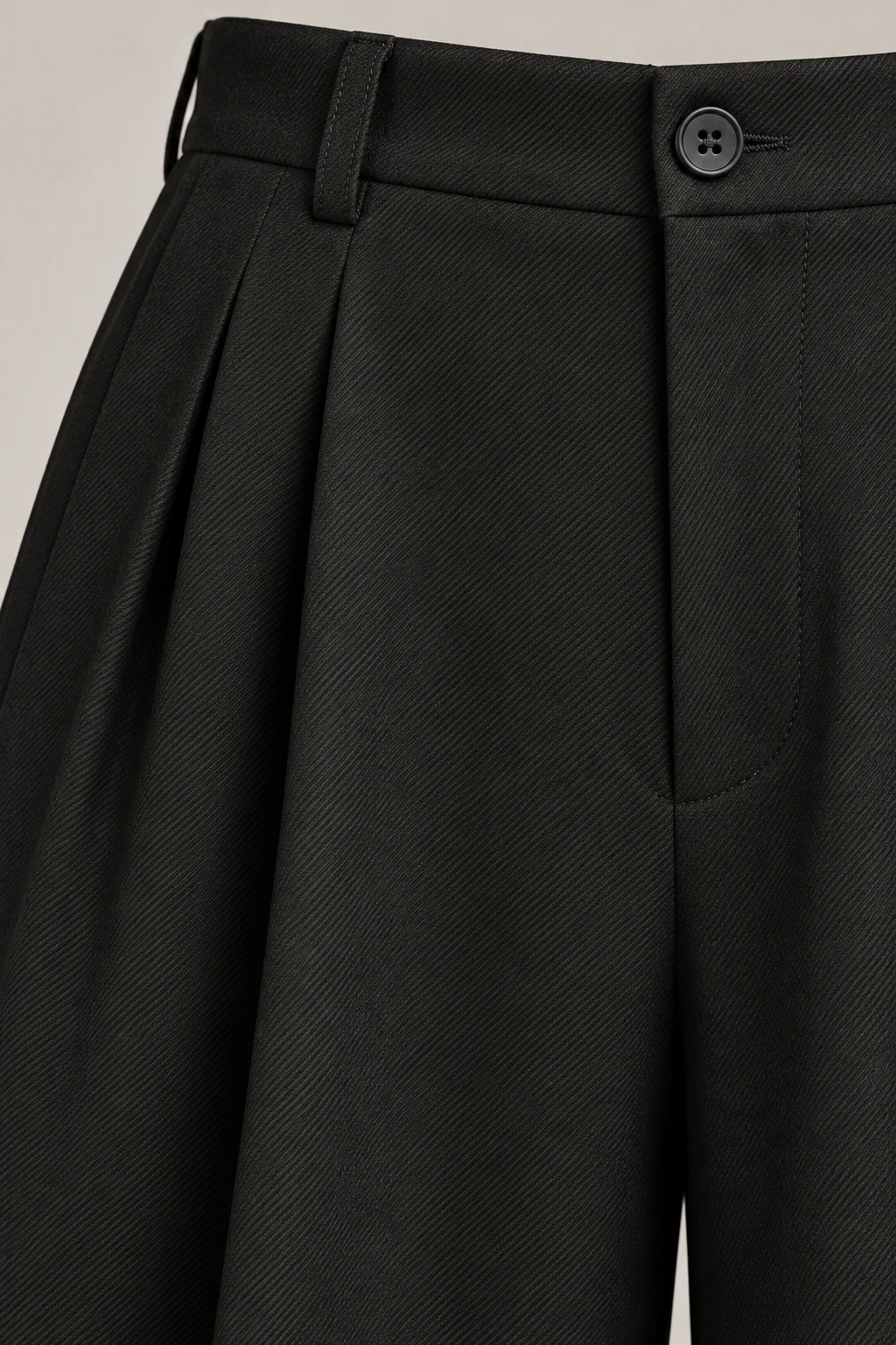 Pleated Wide-Leg Trouser in Ink black — Material detail