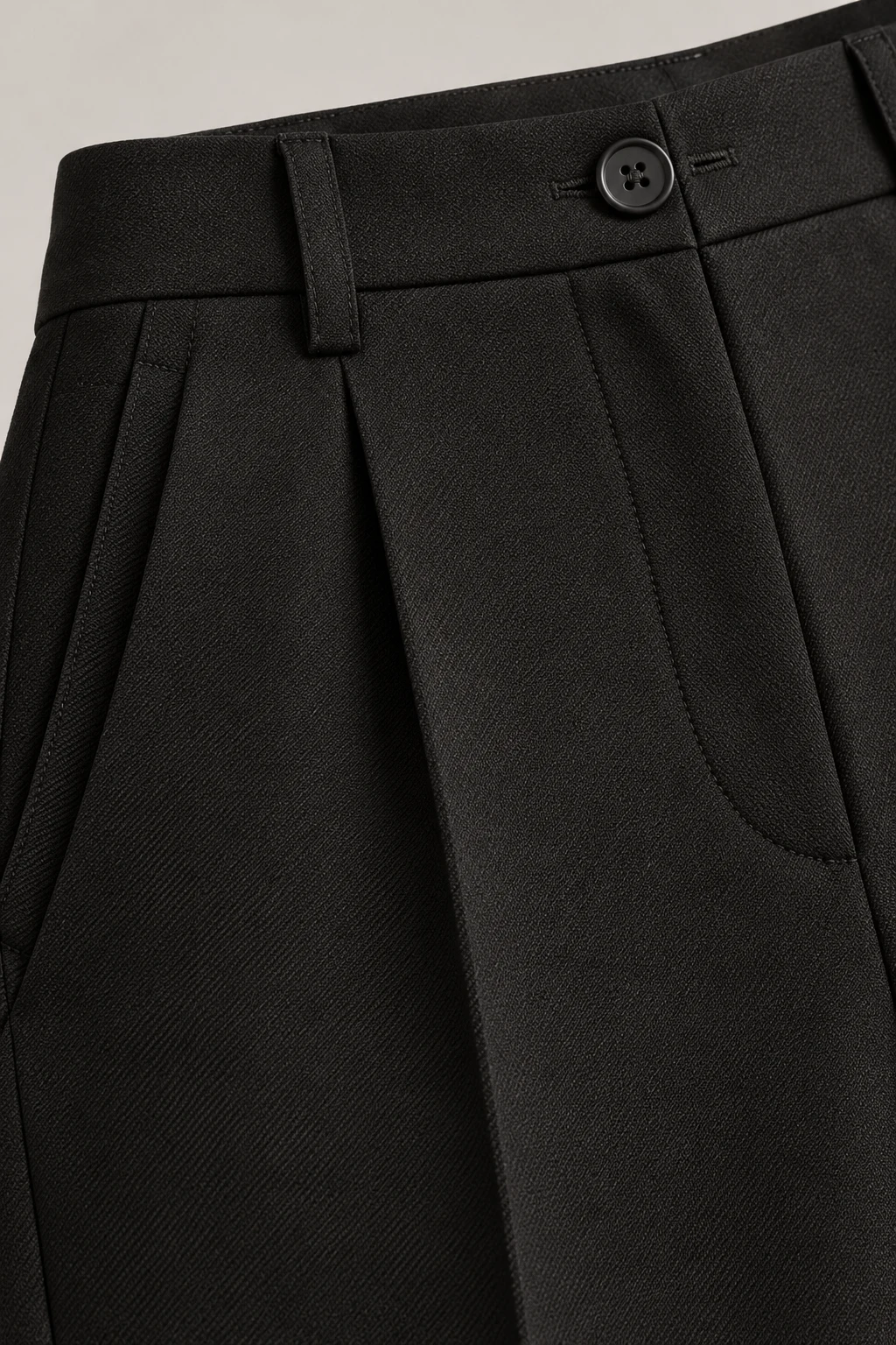 Tapered City Trouser in Ink black — Material detail