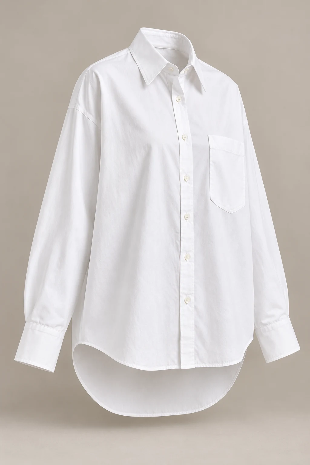 Oversized City Shirt in White — Three-quarter