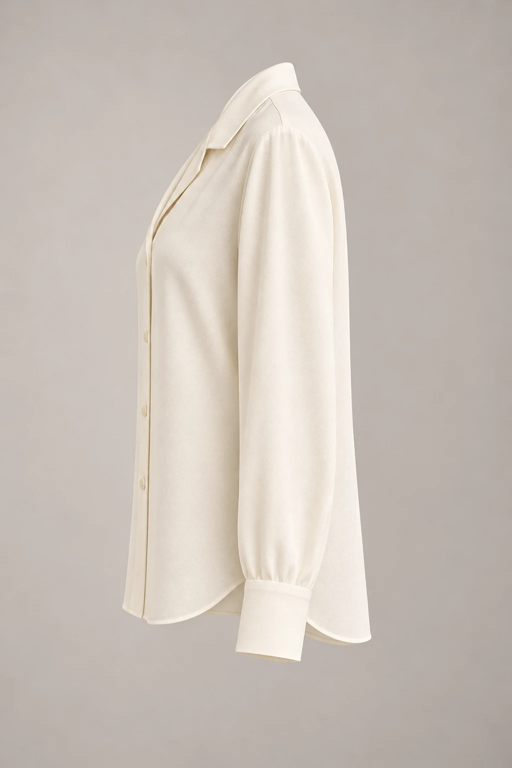 Fluid Collar Blouse in Ivory — Left side