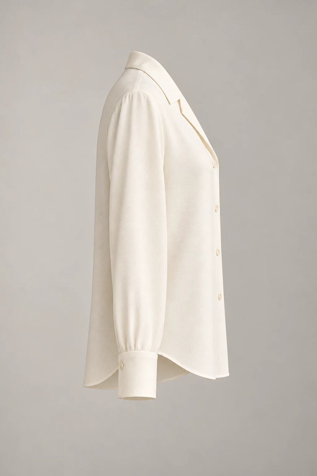 Fluid Collar Blouse in Ivory — Right side