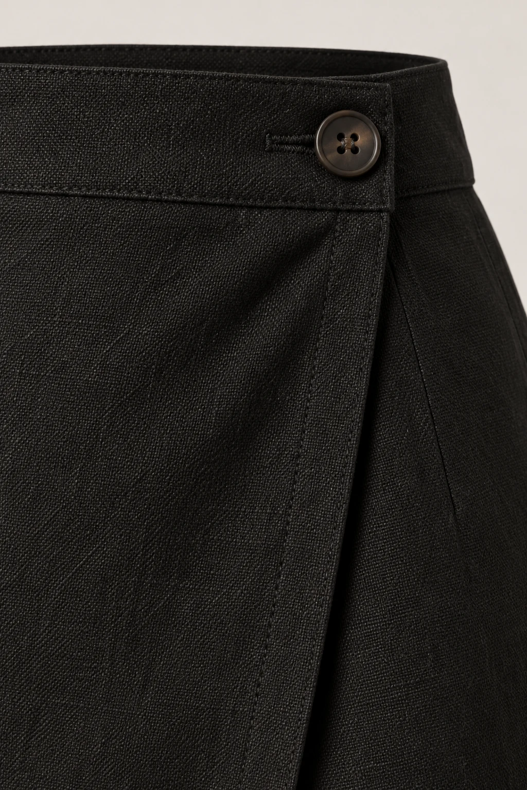 Wrap Midi Skirt in Ink black — Material detail