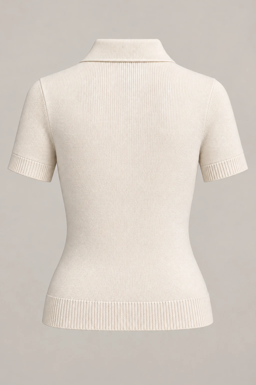 Compact Knit Polo in Chalk — Back