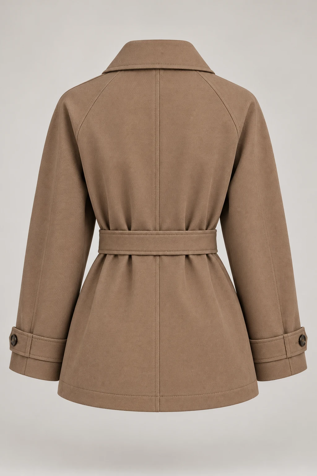 Twilled Trench Jacket in Warm taupe — Back