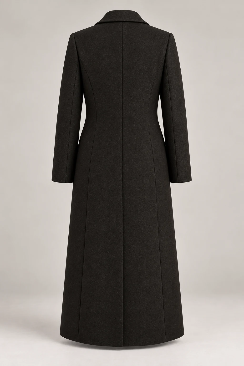 Long City Coat in Ink black — Back
