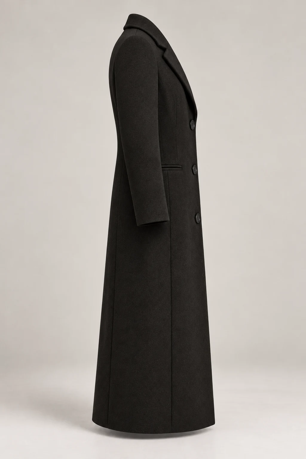 Long City Coat in Ink black — Right side