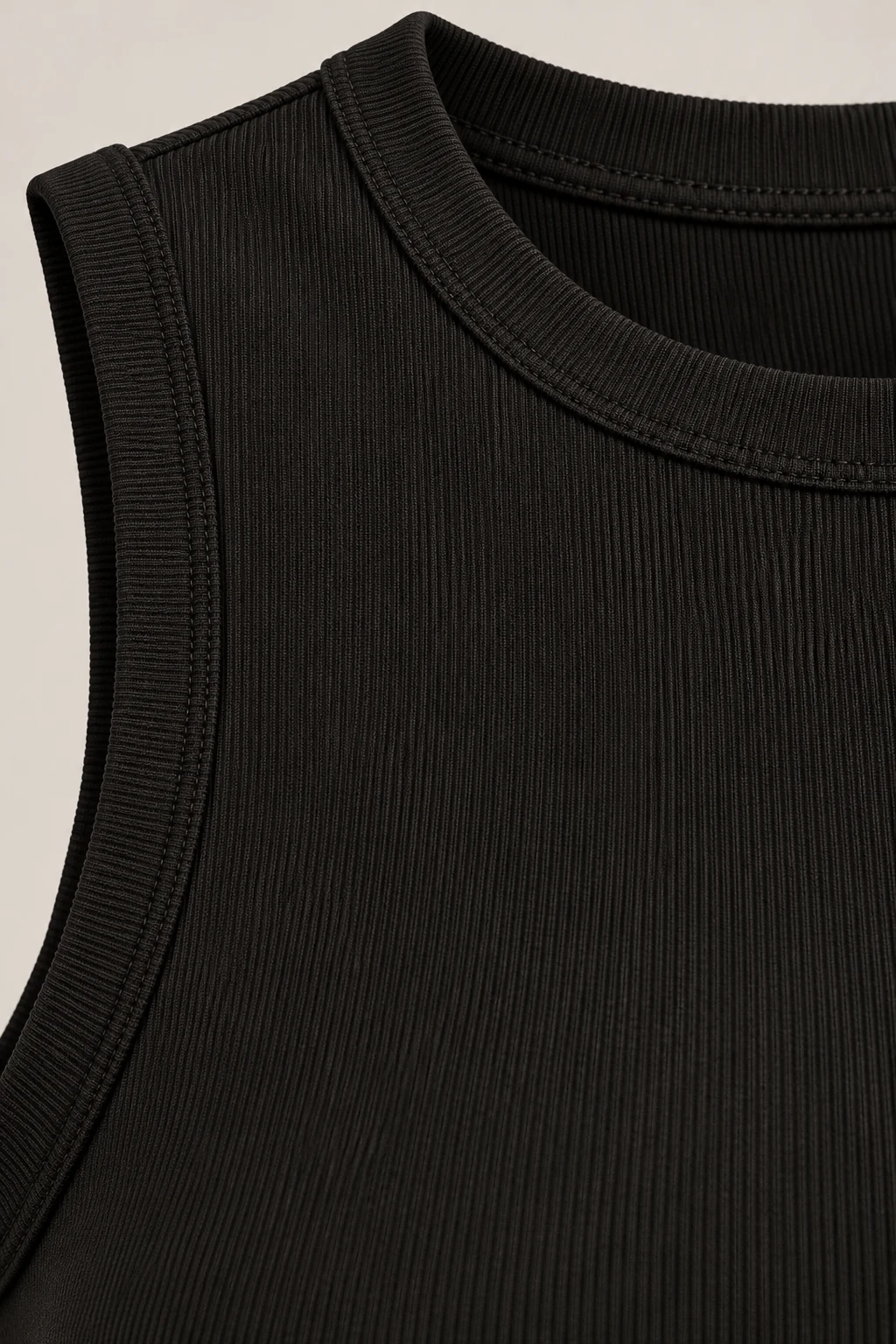 Sculpted Jersey Shell in Ink black — Material detail