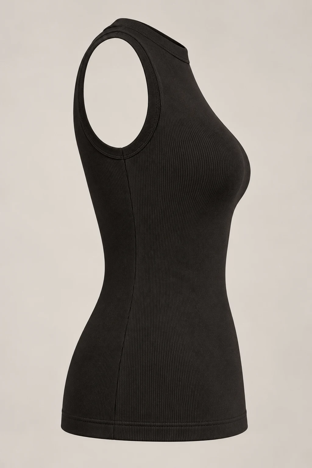 Sculpted Jersey Shell in Ink black — Right side