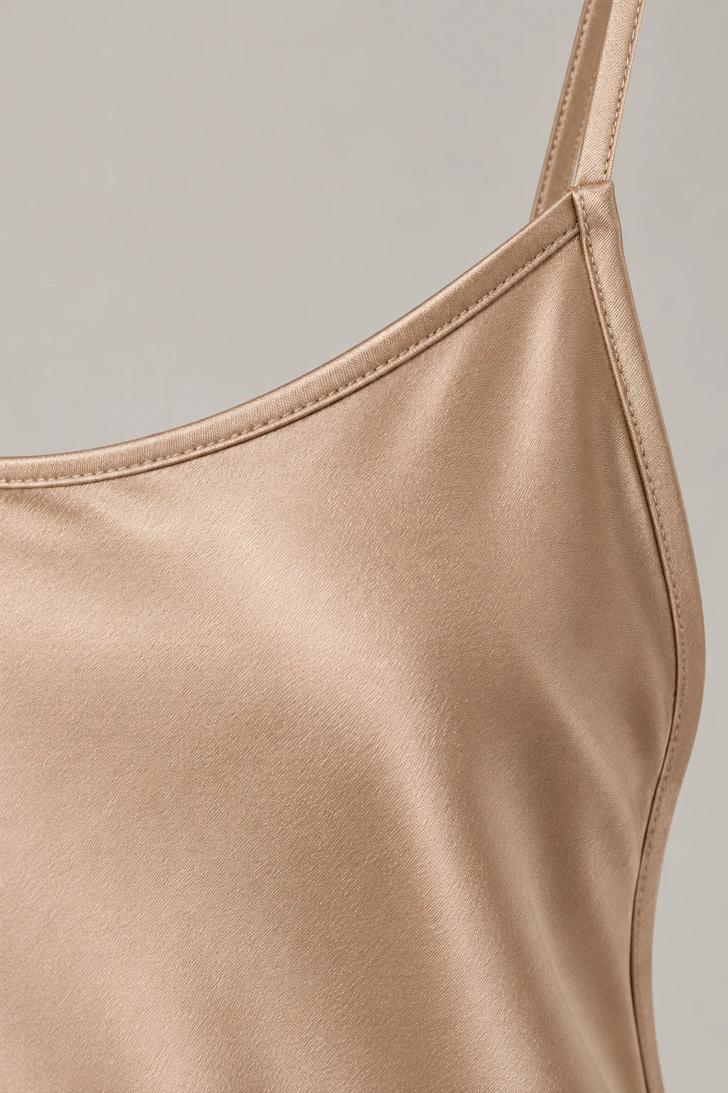 Column Slip Dress in Champagne — Material detail