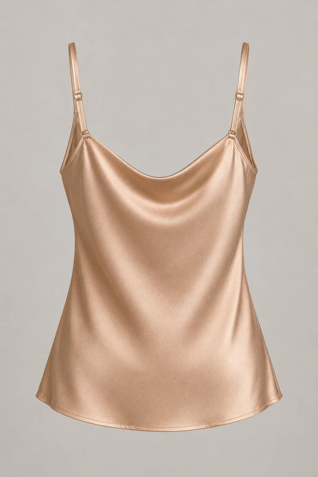 Satin Cowl Camisole in Champagne — Back