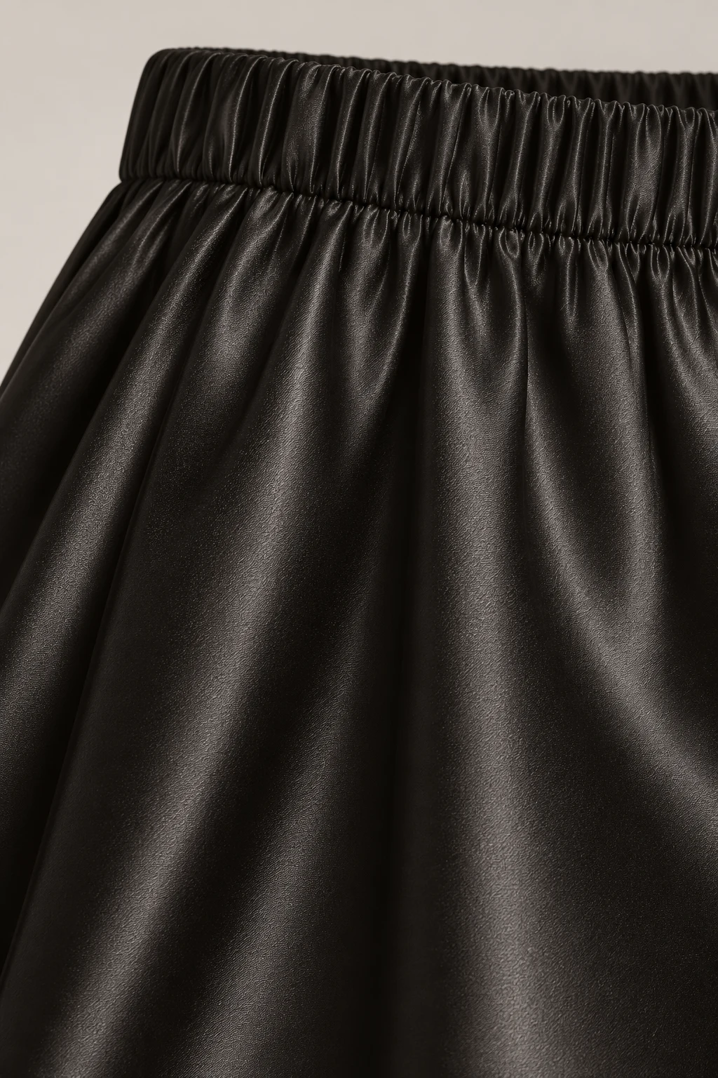 Liquid Satin Midi Skirt in Ink black — Material detail