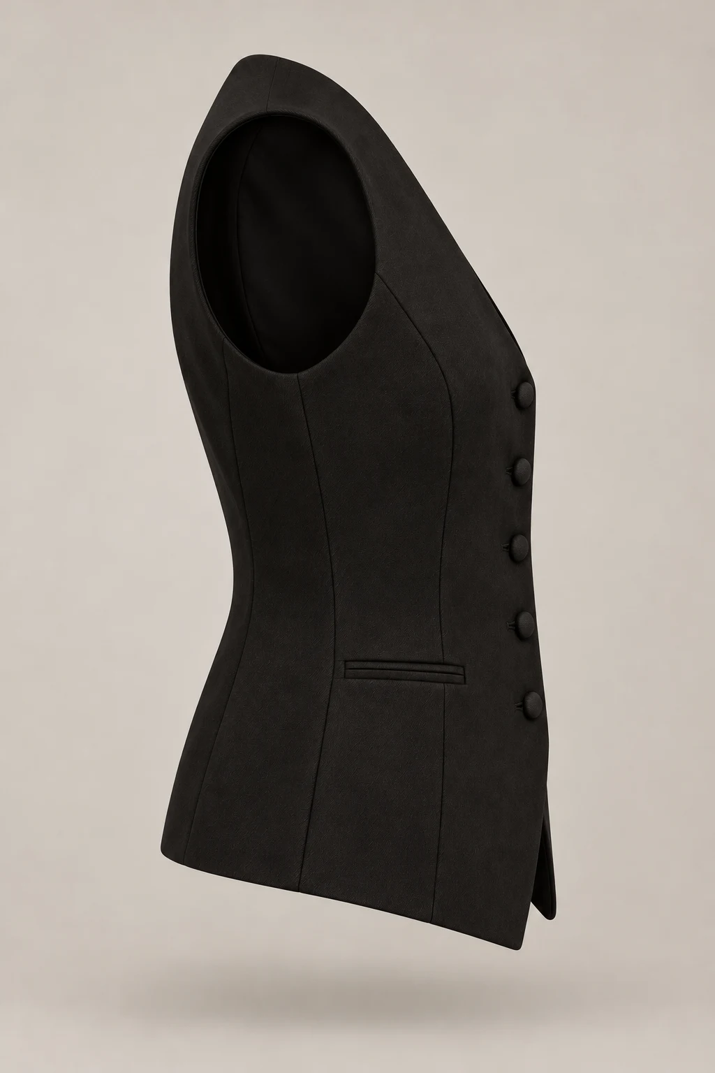 Evening Tailored Waistcoat in Ink black — Right side