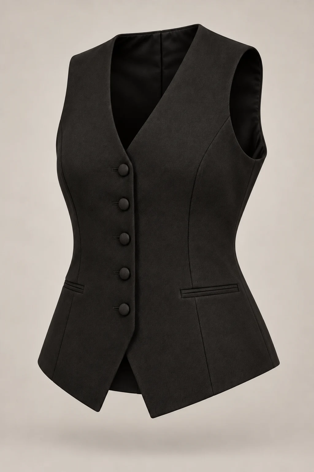 Evening Tailored Waistcoat in Ink black — Three-quarter