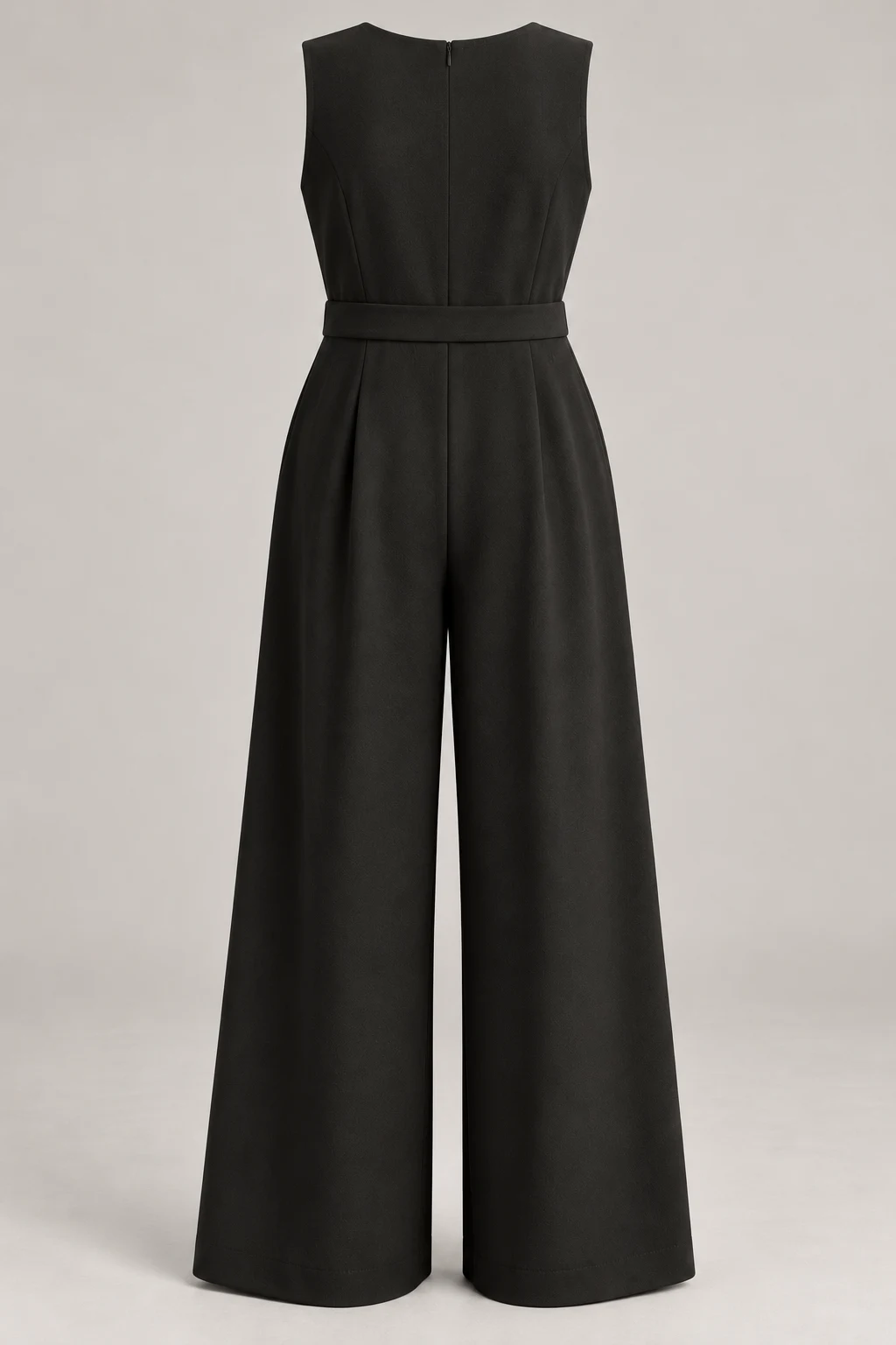 Soft Crepe Jumpsuit in Ink black — Back