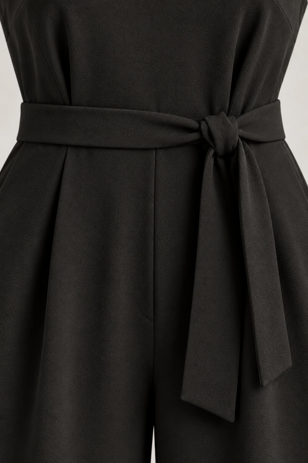 Soft Crepe Jumpsuit in Ink black — Material detail