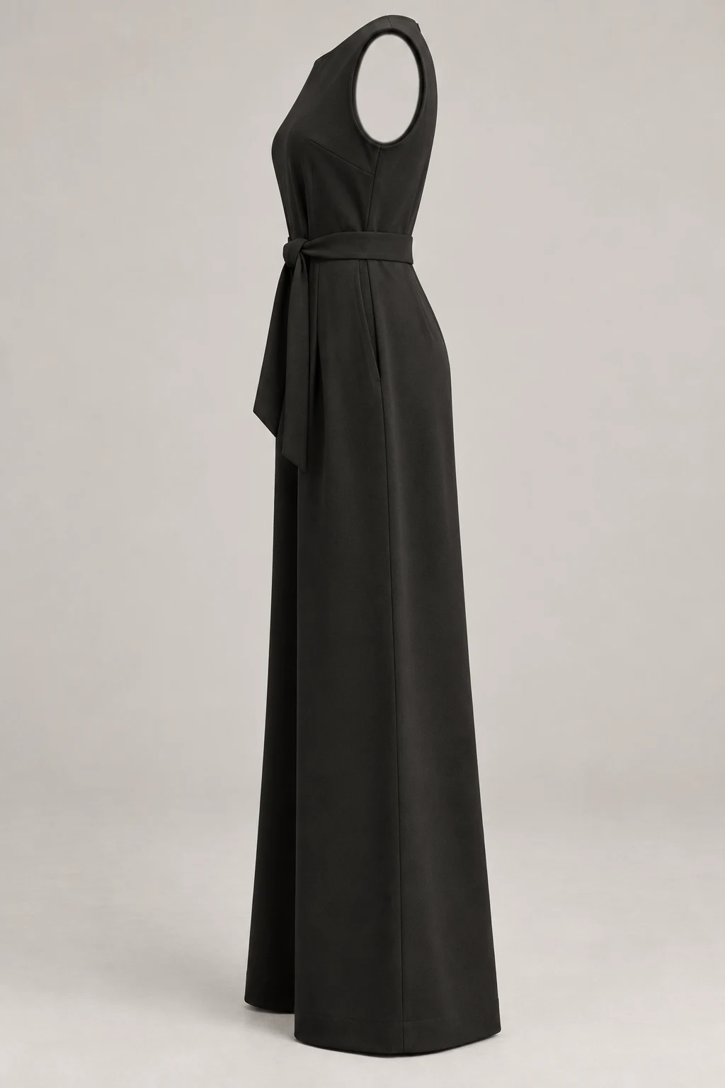 Soft Crepe Jumpsuit in Ink black — Left side