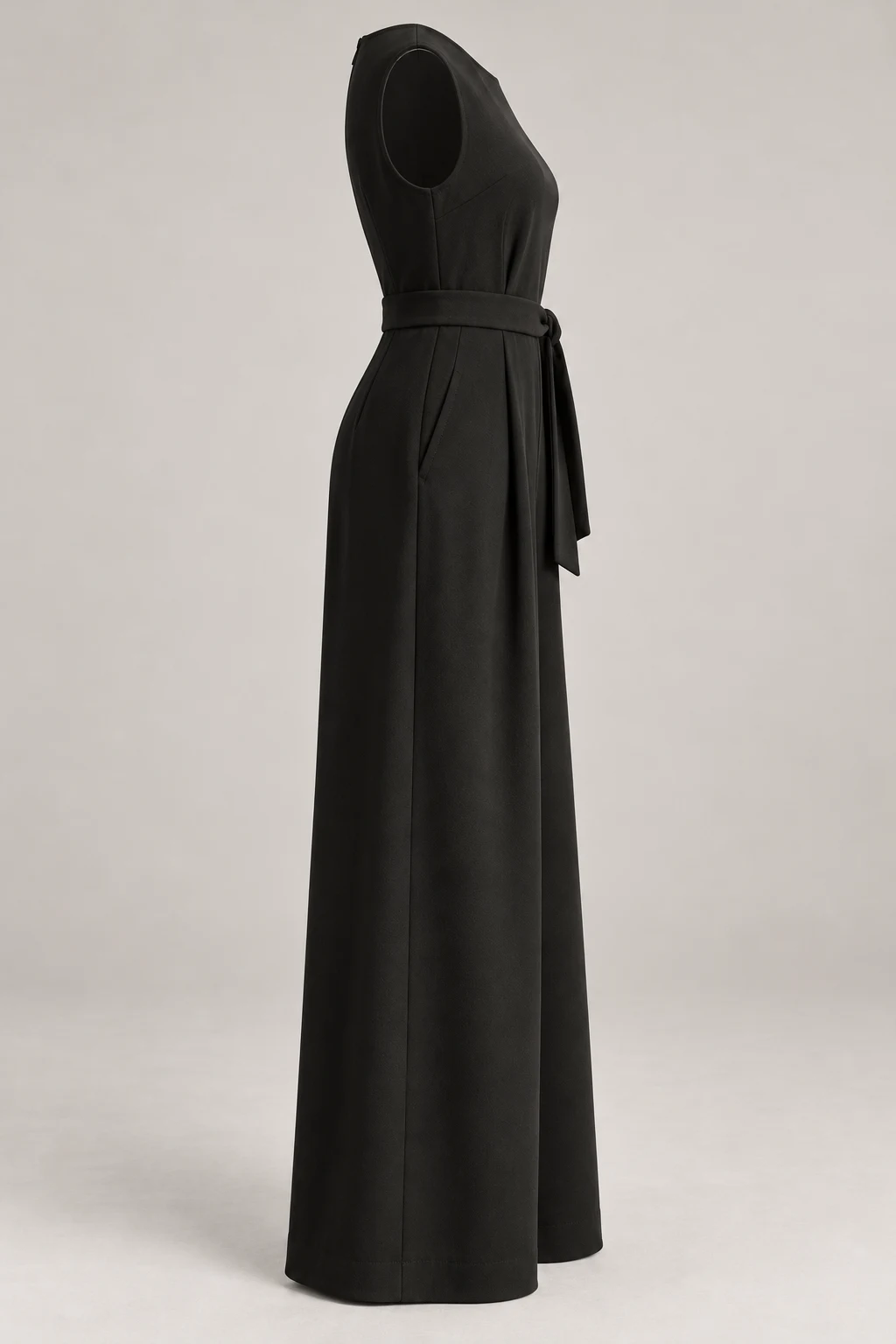 Soft Crepe Jumpsuit in Ink black — Right side