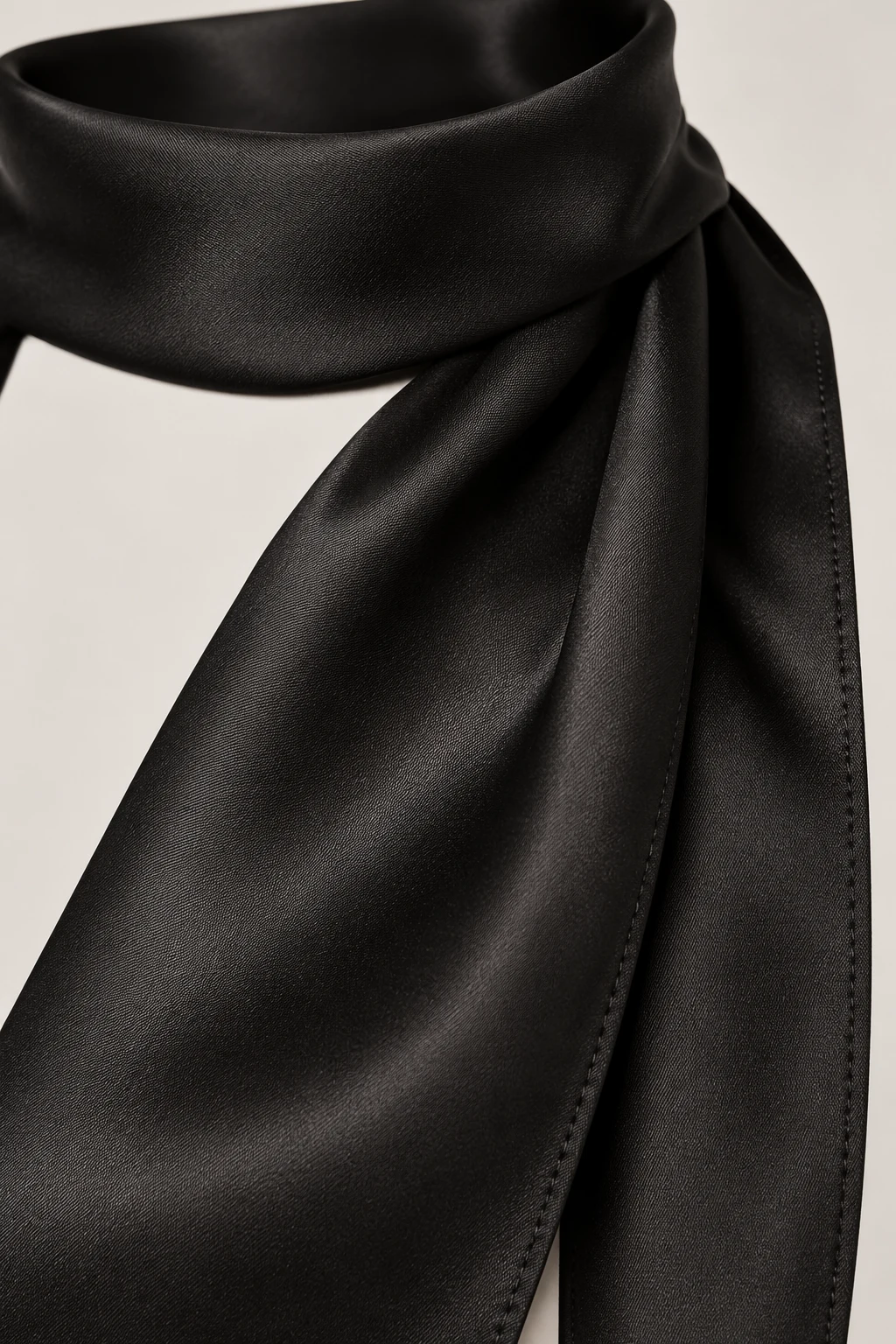 Narrow Evening Scarf in Ink black — Material detail