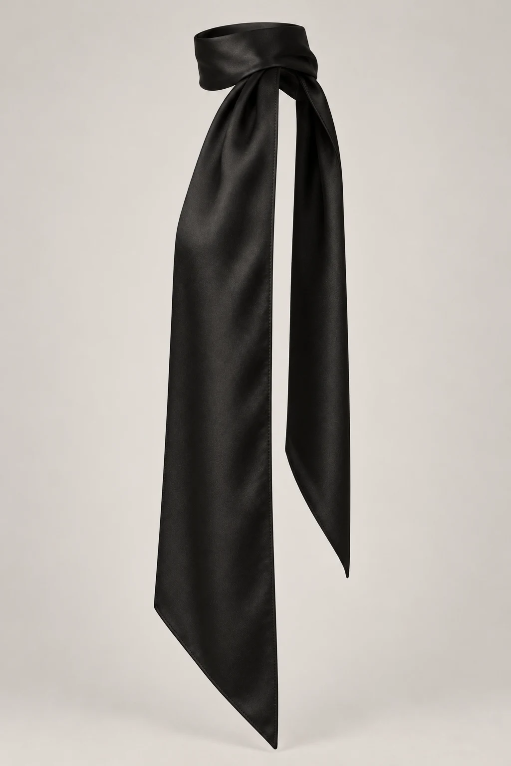 Narrow Evening Scarf in Ink black — Left side
