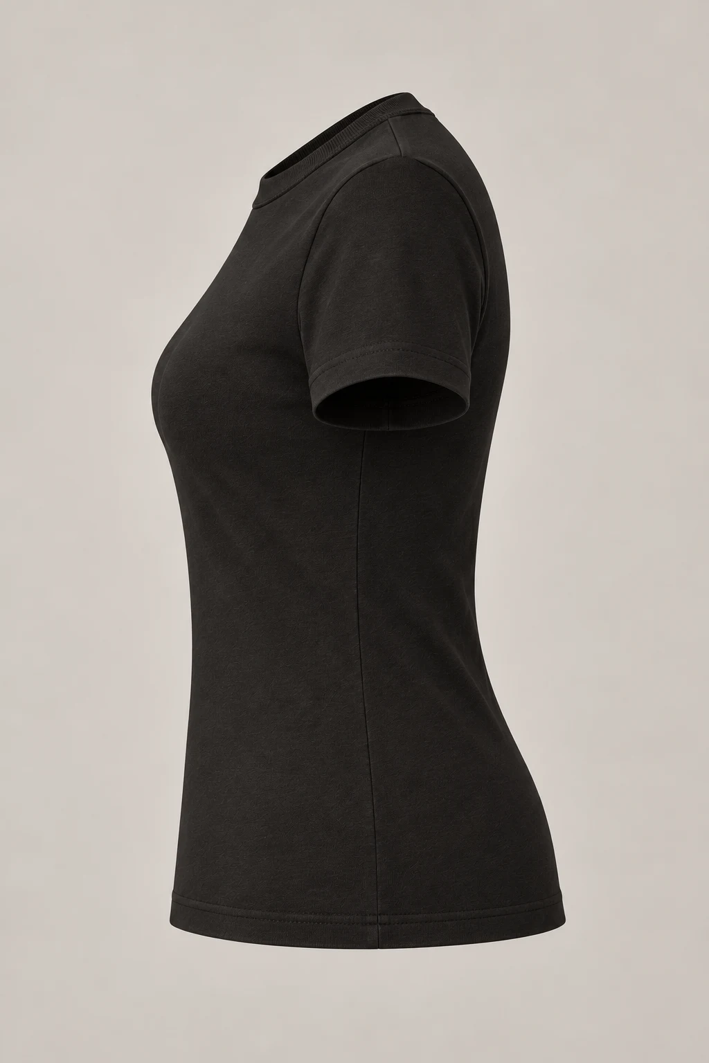 Sculpt Cotton Tee in Ink black — Left side