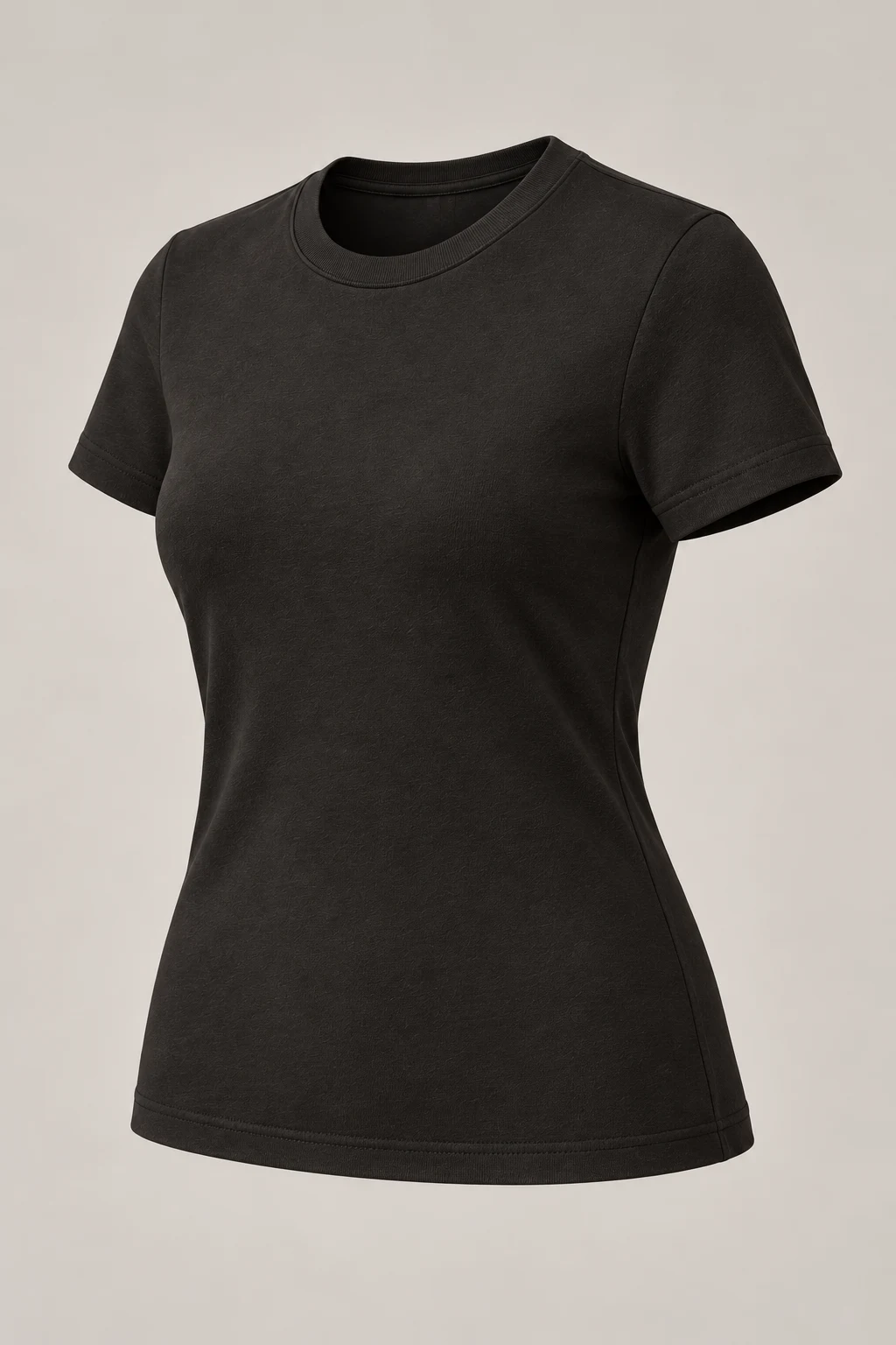 Sculpt Cotton Tee in Ink black — Three-quarter