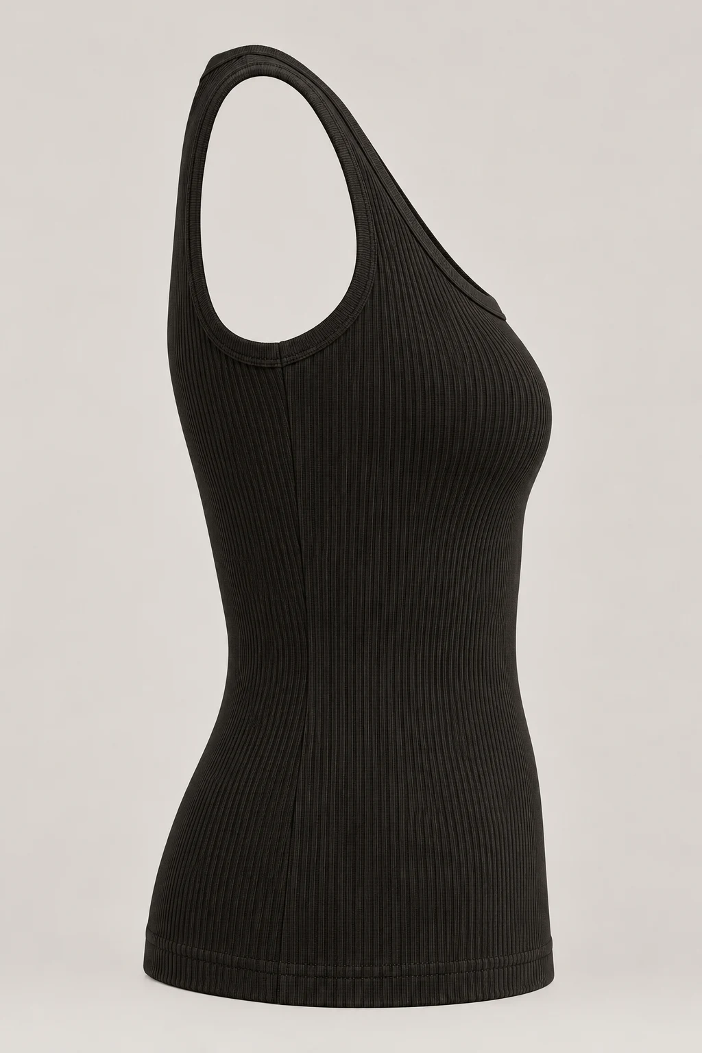 Fine Rib Tank in Ink black — Right side